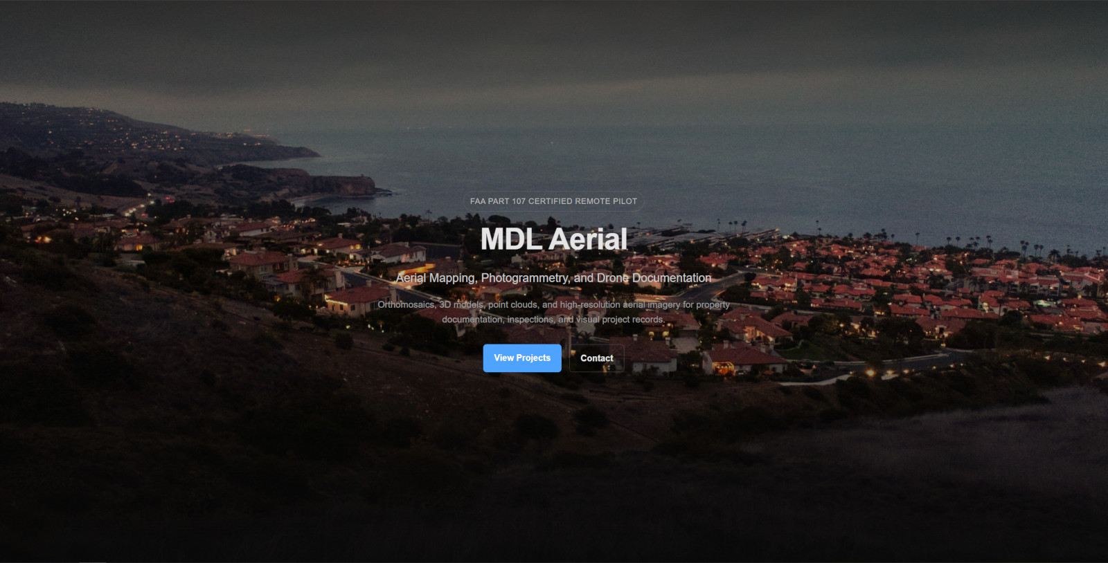 MDL Aerial website homepage